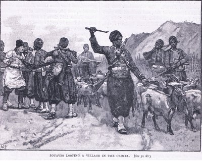 Zouaves pillant un village en Crimée 1854 - Walter Paget